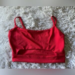 Red Slit Adjustable Crop Top